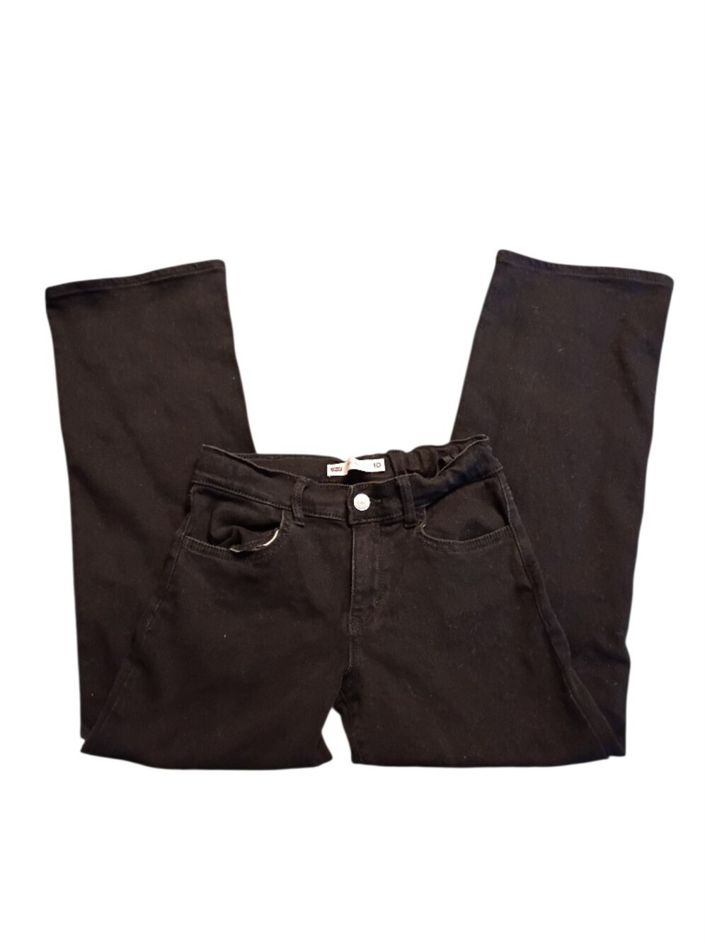 EUC Girl Levi Black Wide Leg  Jeans Pants Size 10 Adjustable Waist